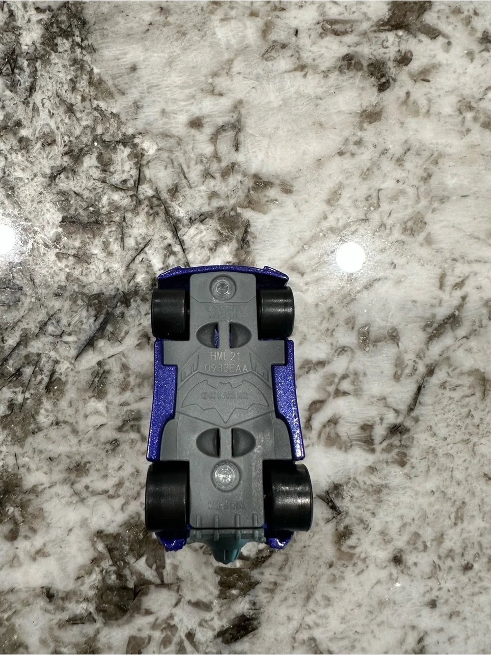 Mattel Purple Glitter Race Car with Multicolor Confetti Accents